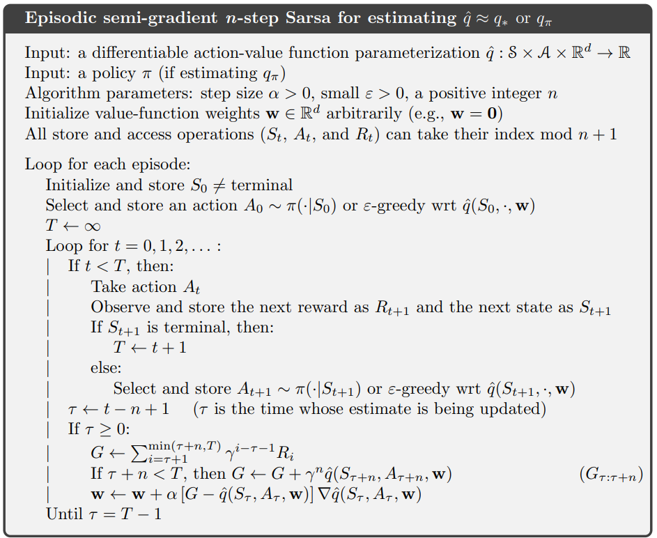 10_2_Episodic_semi_gradient_n-step_Sarsa